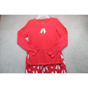 Women's Hue Pajama Set-Size Small-100% Cotton-Red w/Polar Bears